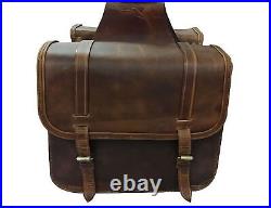 Genuine Leather Saddle Bag And Tool Bag Rusty Brown For Indian Chief Motorcycles