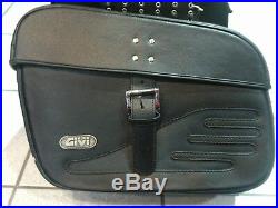 Givi Soft Leather Throw Over Panniers Custom Cruiser Saddle Bags