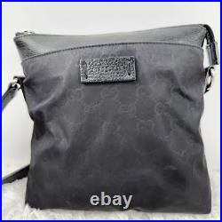 Gucci Shoulder Bag Sacoche Nylon GG Pattern Leather All Over