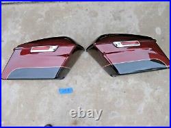 HARLEY 14-21 Touring models complete set of hard saddlebags in Mysterious Red