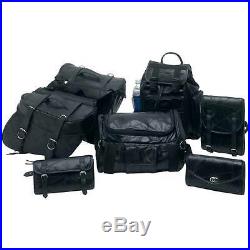 HARLEY SPORTSTER 1200 XL 883 LEATHER SADDLEBAGS SET 7PC through over style