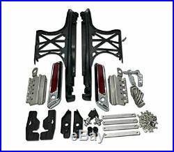 HTT Complete One Touch Saddlebag Hardware Kit with Chrome Latch Covers Reflec