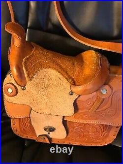 Handmade Vintage Genie hard leather with saddle on RARE! 1