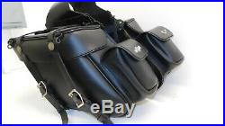 Harley Dyna Softail Sportster Leatherworks Leather Saddlebags Throw Over
