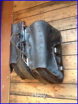 Harley Dynaglide Saddlebags Genuine Leather/canvas Complete Pair
