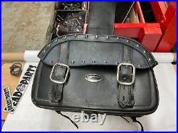 Harley Saddlemen 2 buckle studded throw over saddlebags bags medium look