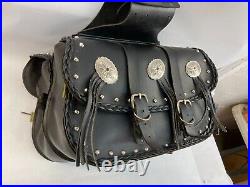 Harley Willie & Max 2 buckle sm/med concho sb320 Warrior throw over saddlebags