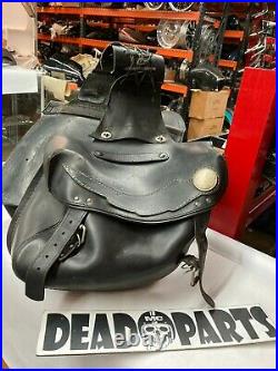 Harley genuine leather medium large 2 buckle throw over saddlebags softail