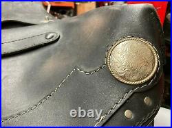 Harley genuine leather medium large 2 buckle throw over saddlebags softail