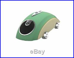 Indian Motorcycle Concert Saddlebag Audio Lids in Willow Green over Ivory Cream