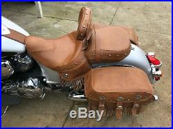 Indian Motorcycle Tan Leather Saddle Bag Complete Set