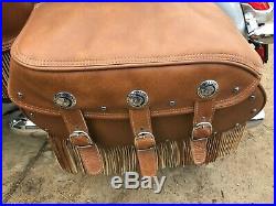 Indian Motorcycle Tan Leather Saddle Bag Complete Set