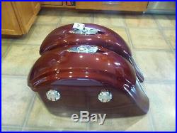 Indian OEM Hard Bags Saddlebags set Burgundy nice complete w locks & key RM SF