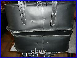 Indian Osprey black heavy leather saddlebags complete like new'14-21 Chief etc