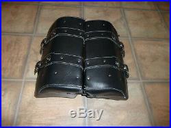 Indian Scout genuine OEM black leather saddlebags complete 15-20 latches spools