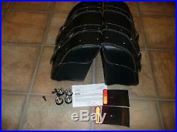 Indian Scout genuine OEM black leather saddlebags complete 15-20 latches spools