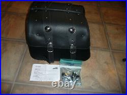 Indian Scout genuine OEM black leather saddlebags complete spools latches 15-21