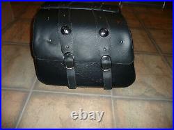 Indian Scout genuine OEM black leather saddlebags complete spools latches 15-21