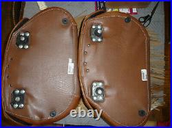 Indian desert tan real leather saddlebags OEM Chief Vintage excellent complete