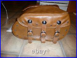 Indian desert tan real leather saddlebags OEM Chief Vintage no fringe complete