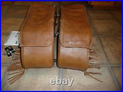 Indian desert tan real leather saddlebags complete OEM Chief Vintage excellent