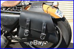 La Rosa Rustic Black Leather Harley Sportster Throw Over Left & Right Saddlebags