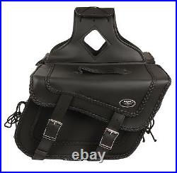 Large Braided Zip-Off Two Buckle Throw Over Saddle Bags for Harley, Honda Bikes
