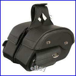 Large Cruiser Style Slant Pouch Throw Over SaddleBag with Gun Holster MP8306 BLK