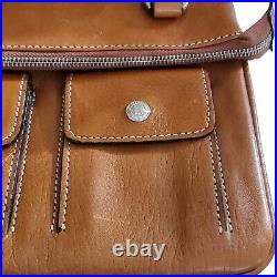Los Robles Polo Time Brown Genuine Leather Fold Over Crossbody Saddle Bag 9.5