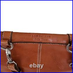 Los Robles Polo Time Brown Genuine Leather Fold Over Crossbody Saddle Bag 9.5