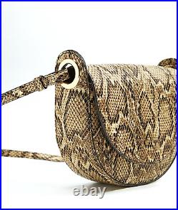 MANGO Crossbody Bag SNAKESKIN Animal Print SNAKE EFFECT Saddle Flap HandBag NWT