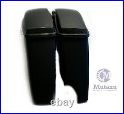 Matte Black CVO 2 in 1 Cut Out Extended Rear Fender with saddlebags set 2014-2020