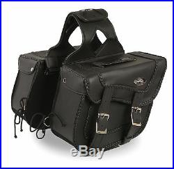 Medium Braided Zip-Off Two Buckle Throw Over Saddle Bags for Harley, Honda Bikes