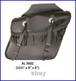 Medium Fringe Throw-Over Saddle Bag Leather/PVC You Choose