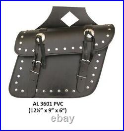 Medium Studded Throw-Over Saddle Bag Leather/PVC/PVC with Zipper You Choose
