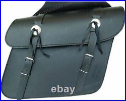 Medium Throw-Over Slant PVC Saddlebags with Conchos and Zipper Attachment