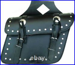 Medium Throw-Over Slant PVC Saddlebags with Studs and Conchos
