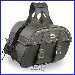 Medium Zip-Off Pvc Studded Throw Over Saddle Bag (10.5X15X6X18)
