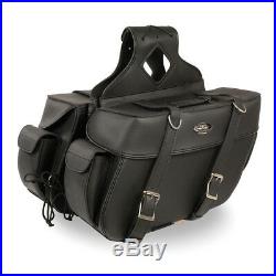 Milwaukee Leather Large Zip-Off PVC Throw Over Saddle Bag SH574.01ZB (BLACK)