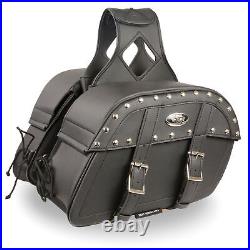 Milwaukee Leather MP8330 Black Medium Zip-Off PVC Studded Throw Over Saddlebags