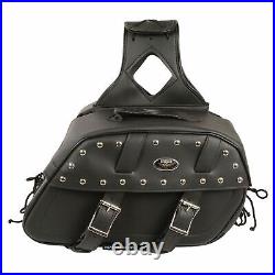 Milwaukee Leather SH61101ZB Black Zip-Off PVC Studded Throw Over Rounded