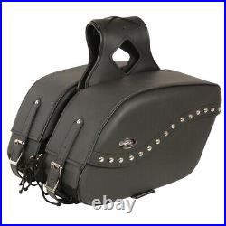 Milwaukee Leather SH646ZB Black Zip-Off PVC Studded Throw Over Motorcycle