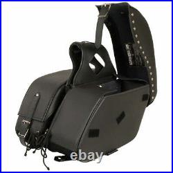 Milwaukee Leather SH646ZB Black Zip-Off PVC Studded Throw Over Motorcycle Saddle