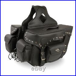 Milwaukee Leather SH66601ZB Black Zip-Off Double Pocket Studded PVC Throw Over
