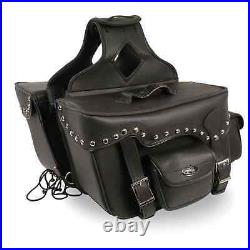 Milwaukee Leather SH66601ZB Black Zip-Off Double Pocket Studded PVC Throw Over
