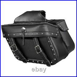 Milwaukee Performance Zip Off PVC Studded Throw Over Saddle Bag with Double Strap