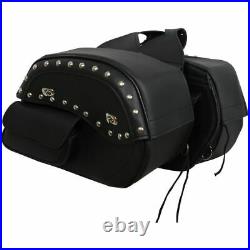 Motorcycle Hold Luggage External Pocket Deluxe Studded Throw Over Saddlebags