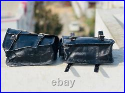 Motorcycle Saddle Complete Set Luggage Bags For Sportster 2 Pcs Leather Bag's