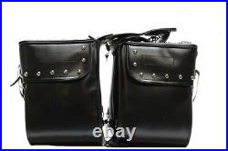 Motorcycle Saddlebags With Conchos, Studs & Lock-Universal Fit-Throw Over Bags