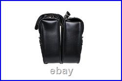 Motorcycle Saddlebags With Eagle Emblem-Universal Fit-Throw Over Bags-Tie Downs
